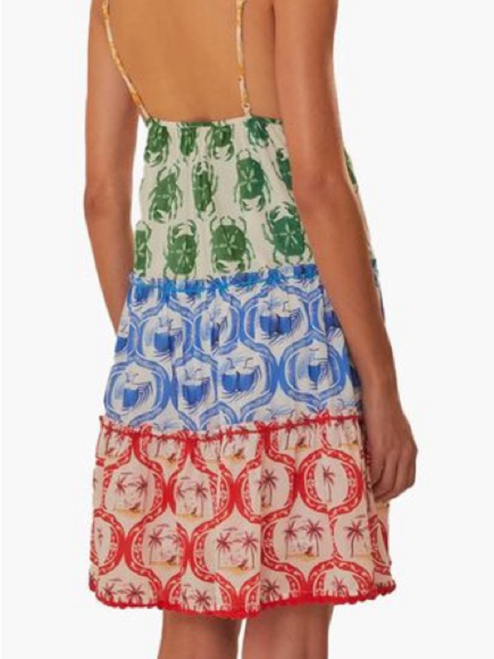 FARM Rio Multi-Color Tiered V-Neck Spaghetti-Strap Mini Dress - Picture 4 of 5